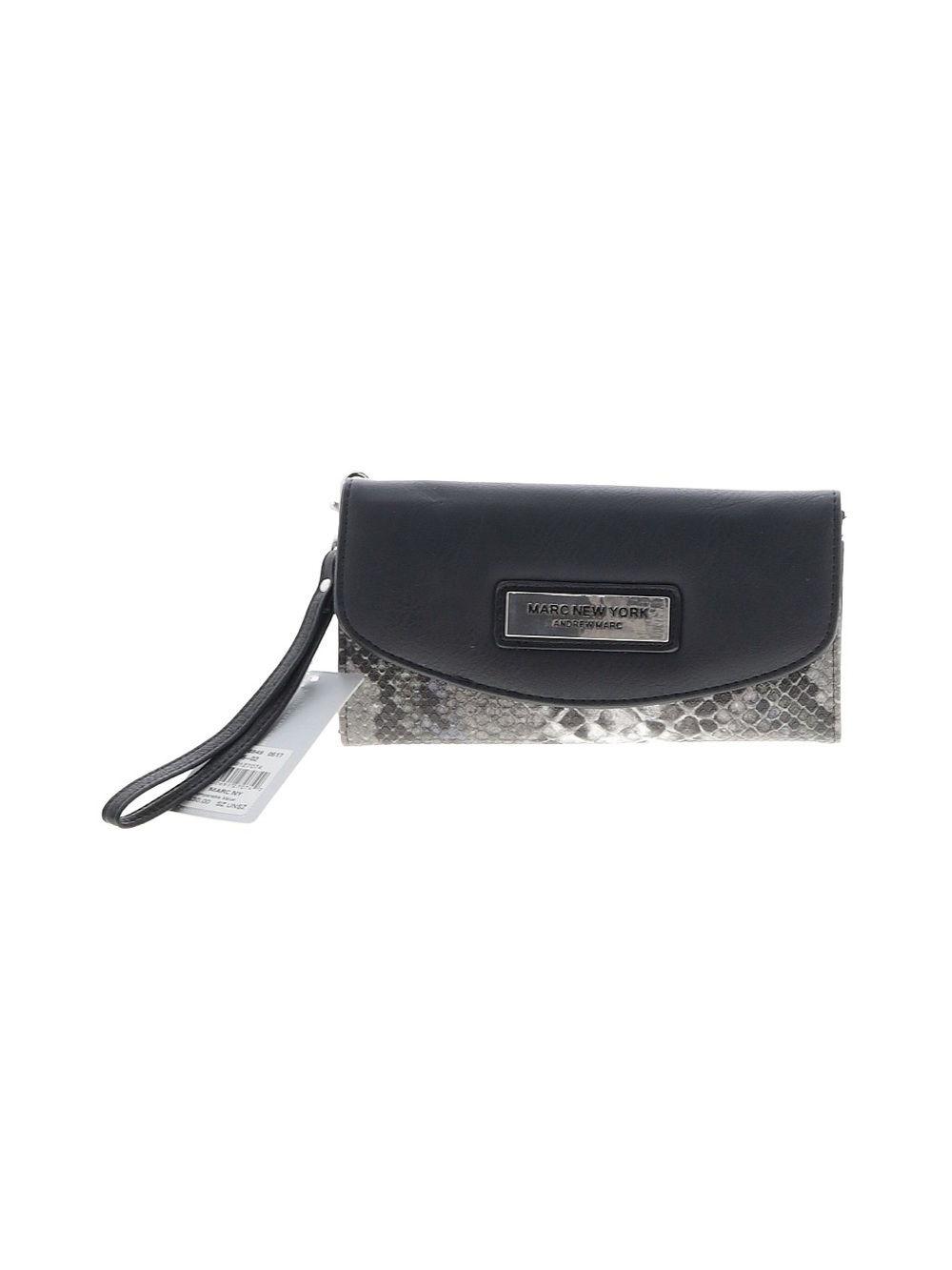 Marc New York Black & Gray Snake-Print Wristlet Clutch